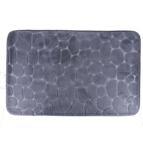 Alfombra de memoria de microfibra pebble 50x80cm - gris oscuro - Tendance
