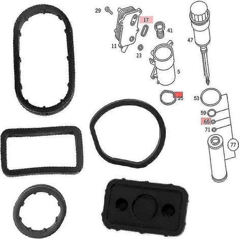 Kit de joint d'étanchéité pour boîtier de filtre à huile Wooeight pour Mercedes-Benz W211 V6 M112 M113 V8 1121840 (cadeau pour maman)