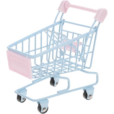 Chariot de courses miniature, petit chariot, jouet, organisateur de bureau, accessoire photo-11.5X11.5X7.5CM-Sky-blue (1/3)