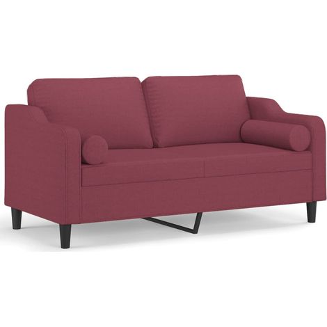 Maison Exclusive - Divano a 2 Posti con Cuscini Rosso Vino 140 cm in Tessuto