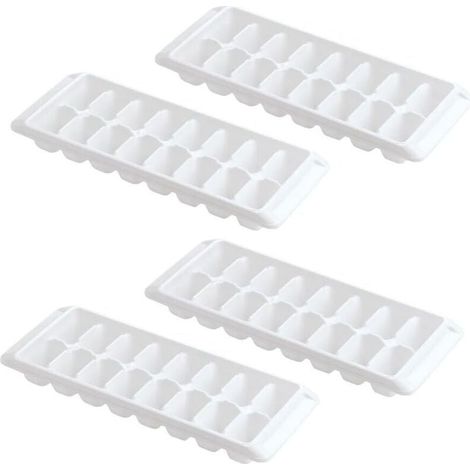 Bacs à glaçons blancs à démoulage facile, 16 compartiments (4 bacs - 64 glaçons) (1/4)