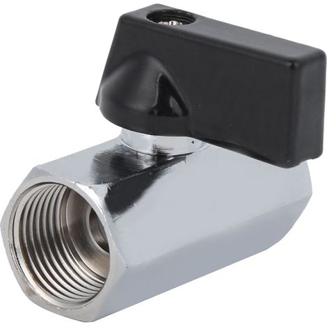 Lot de 2 mini vannes à bille pneumatiques en laiton poli à passage direct, double filetage femelle G3/8" (1/5)