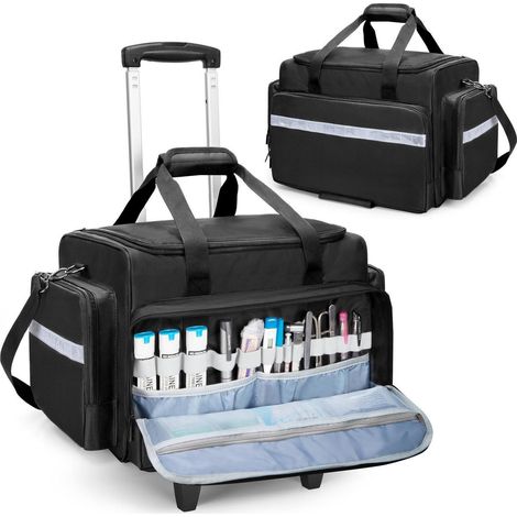 Sac d'urgence avec trolley, sac médical sur roulettes, trousse de premiers secours pour personnel médical