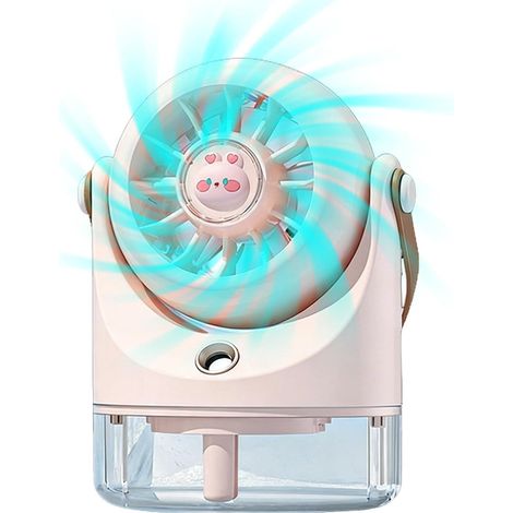 Générique Ventilateur portable Rechargeable,silencieux,rose mini et portable,Petit ventilateur de bureau personnel rafraîchissant,Pour la maison,bureau,été,extérieur,voyage,camping,pêche, (1/5)