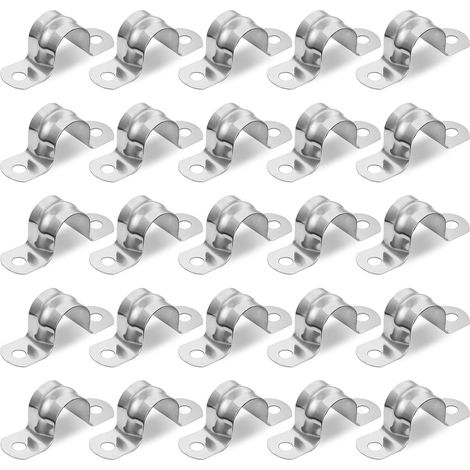 Collier de serrage en U en acier inoxydable 304, 25 pièces, 20 mm, pour montage sur tuyau. (1/5)
