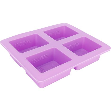 Moule à Savon Artisanal en Silicone Violet 4Gird Résistant à Haute Température pour Pâtisserie DIY