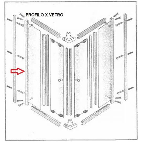 R PROFILO X VETRO BOX DOCCIA LUSSO