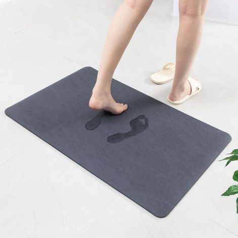 Tappetino da bagno in diatomite antiscivolo, assorbente e ad asciugatura rapida con fondo in gomma antiscivolo - Garantisce sicurezza e comfort (50x80cm) (1/3)