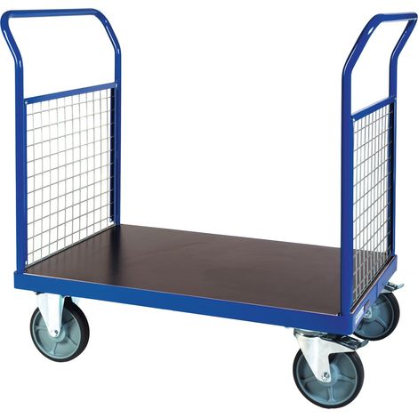 Bako Logistiksysteme Plattformwagen F600 mit 2 Gitter- Stirnwänden ohne Bordkante 1200x800mm (1/2)