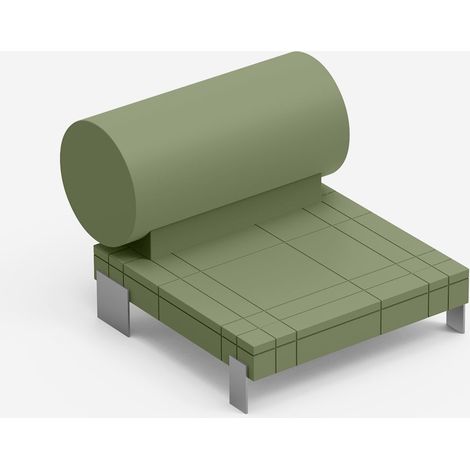 Divanetto design indoor outdoor in polietilene e acciaio Rhor - Verde 2 (1/2)