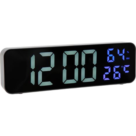 9,1-Zoll-LED-Spiegeluhr mit multifunktionalem Digitalwecker, Datums- und Luftfeuchtigkeitsanzeige für Schlafzimmer, Wohnzimmer und Büro (1/5)