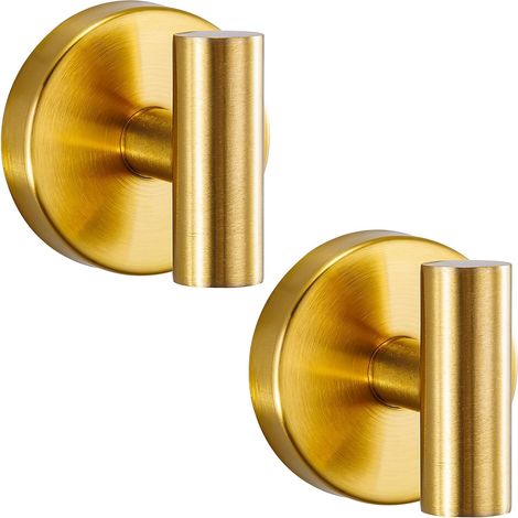 Saugnapfhaken zum Aufhängen von Handtüchern ohne Bohren geeignet für die Montage im Badezimmer und in der Küche (2er-Set, gold). (1/5)