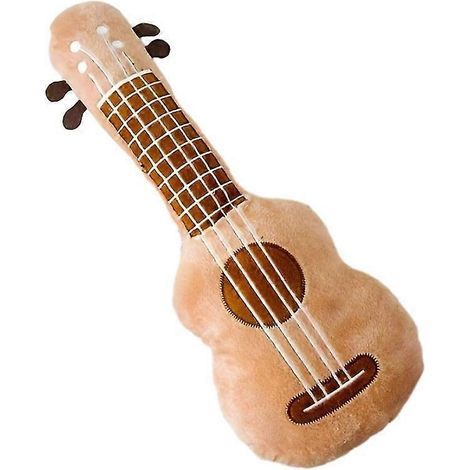 Filiyano-Coussin en forme de chat fleuri, ukulélé et guitare, poupée Ragdoll, jouet pour enfant, cadeau mignon pour fille, marron (1/5)