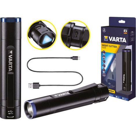Linterna Varta Night Cutter F20R – 400 lm – Recargable – Alcance de hasta 147 m