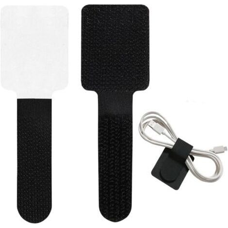 Cable Management Kit - 50 pieces, Black Self-Adhesive Cable Management Kit - Reusable (1/5)