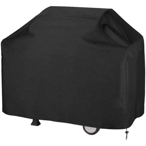 Pair Housse Barbecue Housse de Protection Housse de BBQ couverture de gril de cour de tissu d'Oxford imperméable 145x61x117cm Noir (1/4)