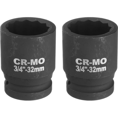 2Pcs 3/4-Pouce Drive 12 Point Douille D'Impact 32mm Métrique (1/5)