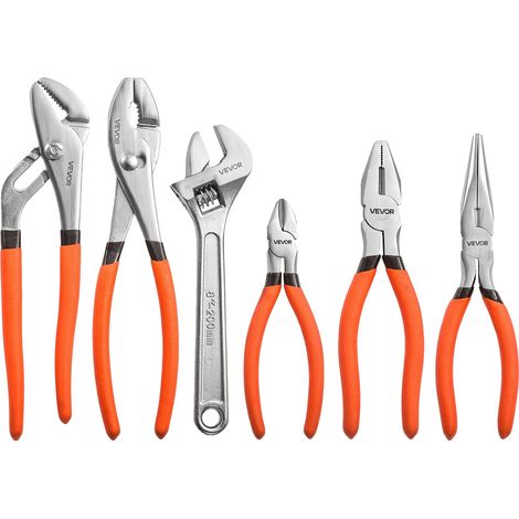 Juego de 20 alicates Vevor, herramientas manuales multiusos de acero al carbono pulido para bricolaje y uso doméstico, alicates largos, alicates de bloqueo. (1/2)
