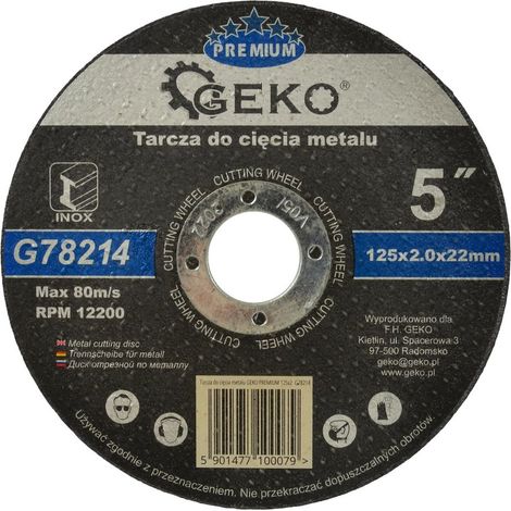 Disco de corte de metal Geko premium 125x2 Inox (10/50/200/400) (1/3)