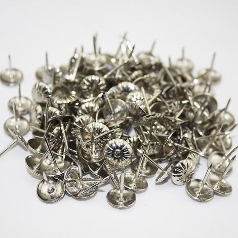 Lot de 400 clous de tapissier blancs pour meubles, décoration antique et vintage, canapé, lit, fauteuil, fenêtres (1/4)