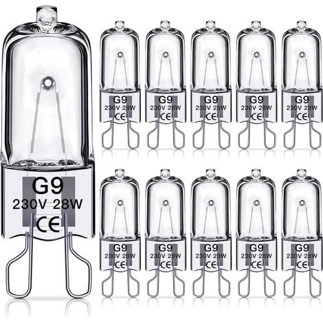 Lot de 10 ampoules halogènes, 230V, G9, couleur blanc chaud, pour la maison, les cafés, les bars et les environnements intérieurs.-AquaForge (1/5)