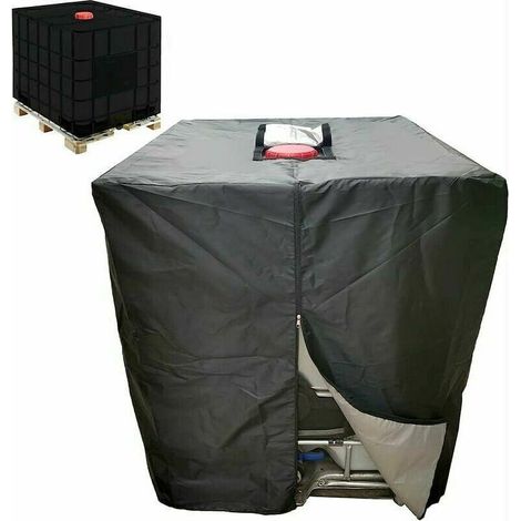 Bâche Réservoir d'eau IBC 1000 L Couverture Container Citerne Eau Pluie avec Fermeture éclair Coupe-Vent Anti-UV Résistant à la Déchirure T-Audace,dolaso