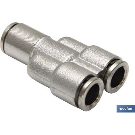 Raccordo a Y tubo-tubo in ottone nichelato. M-6