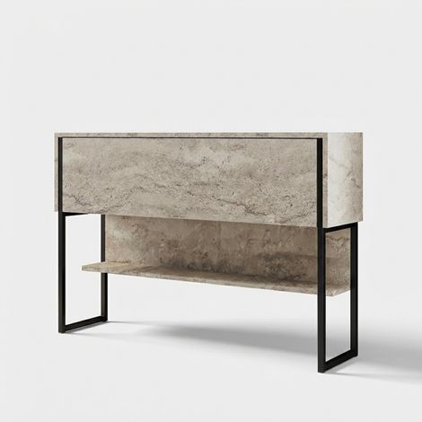 Moderne Wohnzimmer-Kommode aus Melamin Luxe Travertino - Schwarz