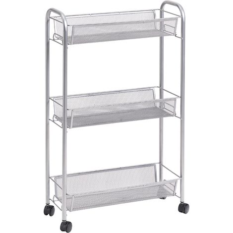 Carrello Zeller a 3 livelli in metallo argento (1/2)