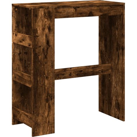 Maison Exclusive - Mesa alta bar con estantes roble ahumado 90x40