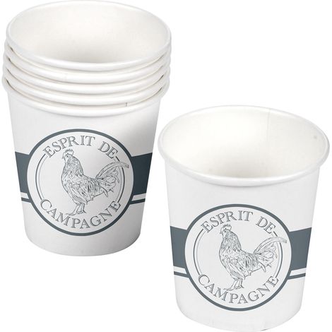 Set de 10 gobelets en carton Coq de campagne