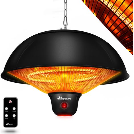 TRESKO Calefactor por Infrarrojos de Pared  1500W + Control Remoto  Estufa Radiante de Terraza con 3 Temperaturas  Radiador Eléctrico para Exterior e Interior  Calentador de Techo (1/5)