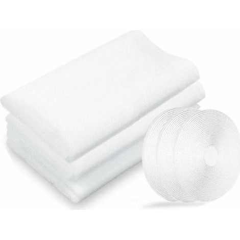 (Blanc) Lot de 3 moustiquaires de protection de fenêtre 130 cm x 150 cm, moustiquaires de fenêtre (1/5)