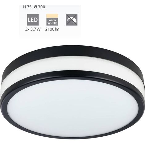Plafoniera Moderna Led Palermo Acciaio Nero 3 Luci Led Integrato 5,7W (1/2)