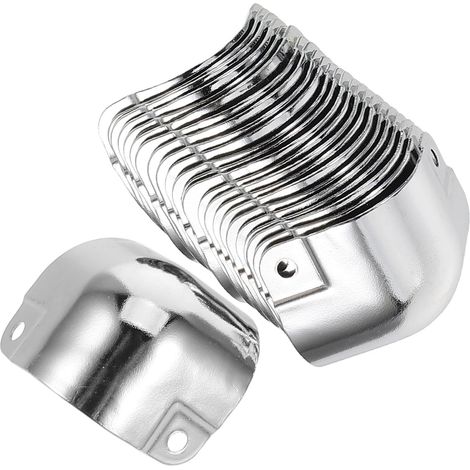 Protège-Bords Décoratifs en Alliage D'aluminium Argenté, Lot de 20 Pièces, Protection Complète des Coins pour Valises et Caisses en Aluminium, Installation Facile pour Transport (1/5)