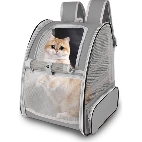 Sac à dos de transport pour chat homologué pour le transport aérien - Ventilation optimale pour chats et petits chiots, idéal pour les voyages et la randonnée (1/5)
