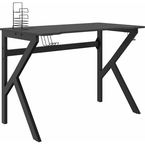 Maison Exclusive - Bureau de jeu avec pieds en forme de K Noir 110x60x75 cm (1/5)