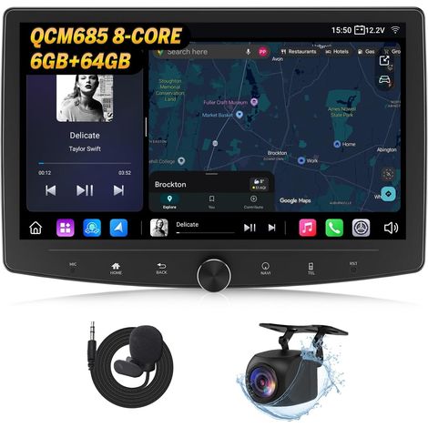 10,1" Android 14 Radio Stéréo Double Din GPS 4G LTE CarPlay Android Auto MirrorLink Bluetooth DSP USB SWC Support Caméra de Recul Autoradio UX7SK-PLUS (1/5)