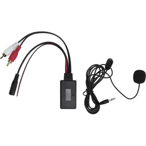 Adaptateur Bluetooth Voiture AUX sans fil, entrée audio RCA 2 canaux, kit mains-libres micro pour autoradio Kenwood (1/5)