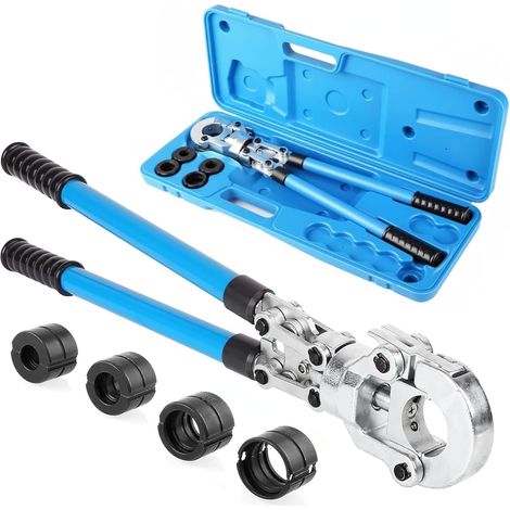 Pince Sertir Multicouche TH, Mallette Complète avec Pince à Sertir Manuelle, Matrices Φ 16, 20, 26, 32mm, Sertisseuse Multicouche pour Tube PEX/PPR