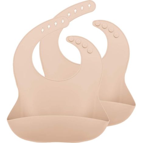 2 bavoirs imperméables pour bébé en silicone super doux sans BPA (rose blush)