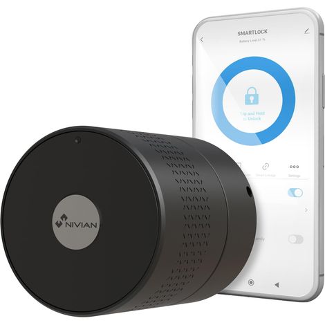Serrure connectée - Smart lock avec accès à distance et ouverture sans clef – Fonction d’auto-verrouillage pour protéger votre logement – Installation facile (1/5)