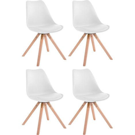 Set de 4 sillas para comedor Toulouse Square en polipiel Blanco Natural (1/5)