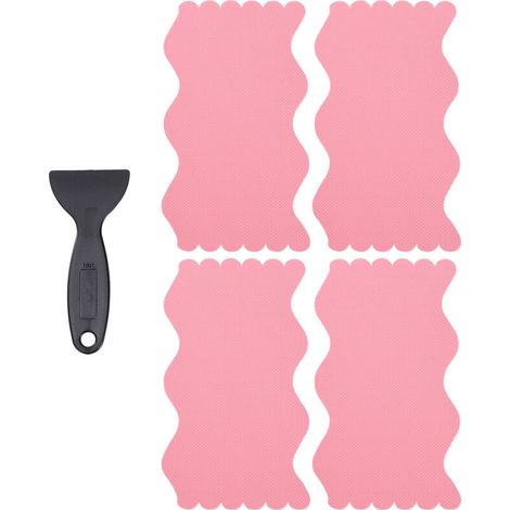 Barre de salle de bain antidérapante Barres antidérapantes + pastille noire (Forme S 1,3x18 cm rose 24 pièces) (1/5)