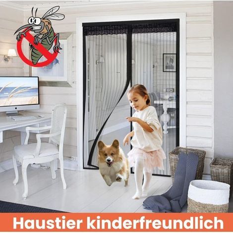 Magnetischer Fliegengitter-Türvorhang, Anti-Mücken-Türvorhang mit Magnetverschluss, kein Bohren erforderlich (90 x 210 cm) (1/3)