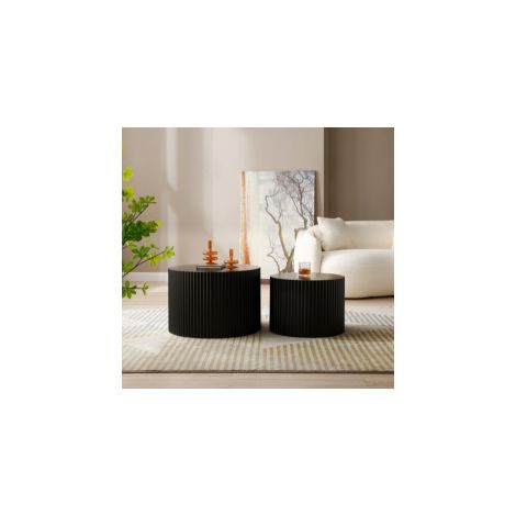 Set 2 tavoli nesting salvaspazio in MDF nero OKMYHOME (1/5)