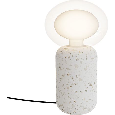 Lampe de table CANDY en terrazzo avec double diffuseur en verre - Douille G9 ou E27 (ampoule non incluse)- Lampe décorative design (1/5)