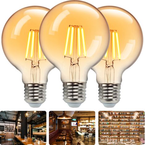Bombilla LED aigostar G80 8W 720 lúmenes ámbar vidrio (1/5)