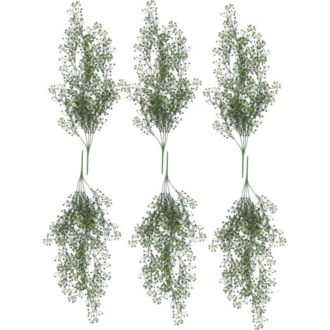 Pack of 6 x Hanging UV and Fire Resistant Artificial String Pearl Plant 75cm (1/4)