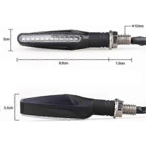 unidades de intermitentes LED para motocicleta, 12 luces, edición ámbar 0618 (1/3)
